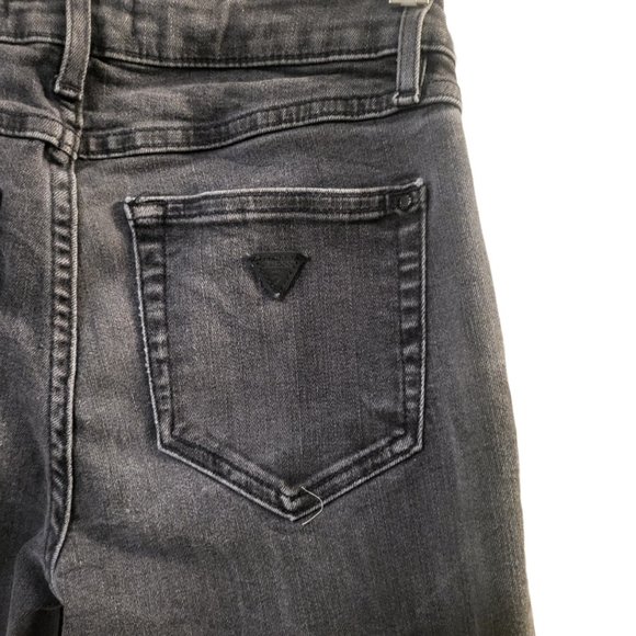 Guess Marilyn 3 Zip Skinny Ankle Zipper Jean in Fade Black Wash sz 26 - Picture 3 of 8